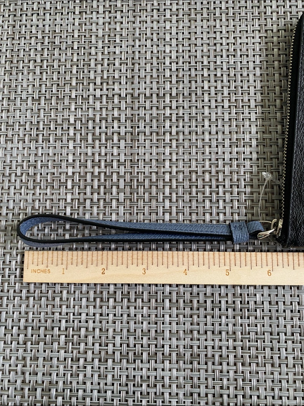 Coach Wristlet Black and Metallic Navy Card Holder Wallet Corner Zip - Picture 11 of 15